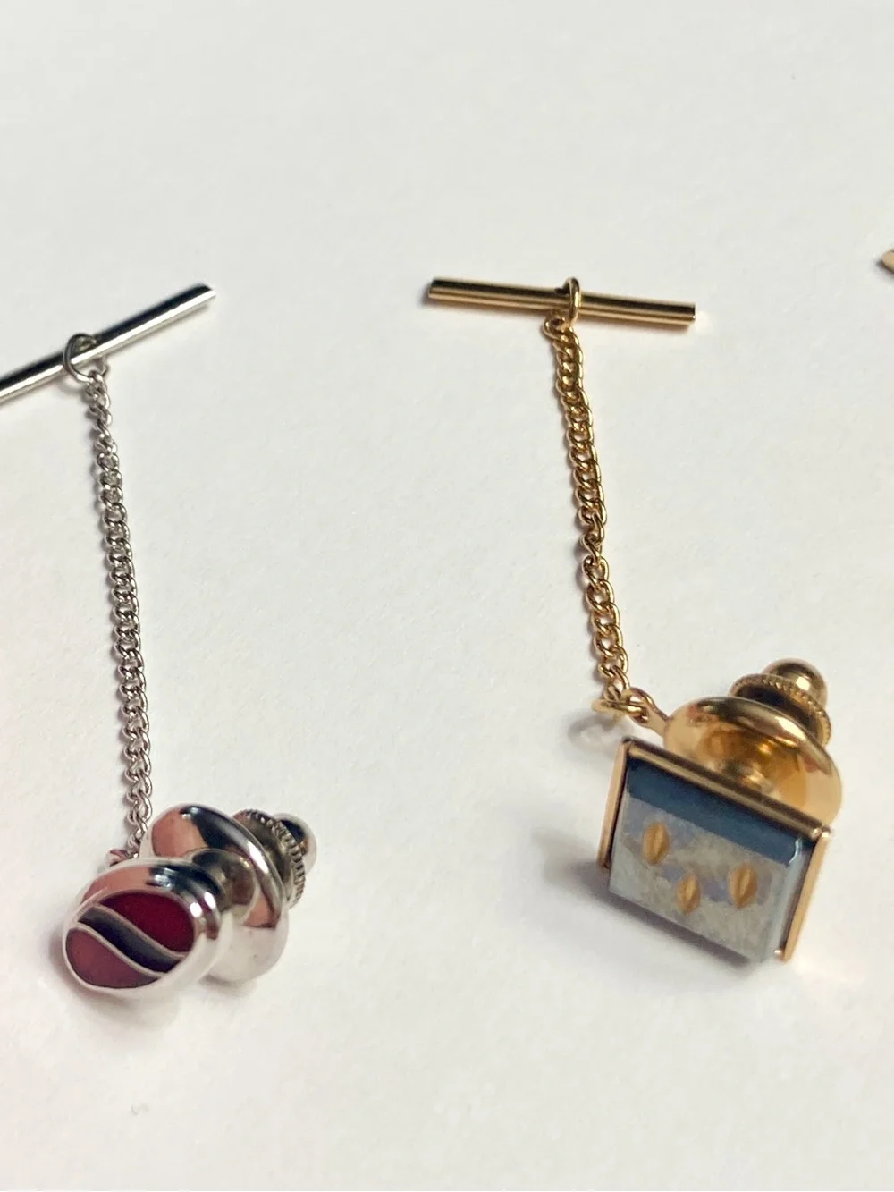 Set of 3 Vintage Midcentury Modern Men’s Tie Pins Clips